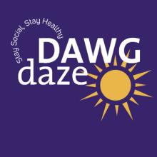 Dawg Daze logo on a purple background