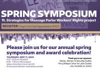 Graphic for UW Center for Human Rights Spring Symposium, includes registration link, list of speakers, location and event lineup.