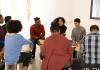 Assistant Professor Kemi Adeyemi and new media artist Shawné Michaelain Holloway meet with Black Embodiment Studio students.